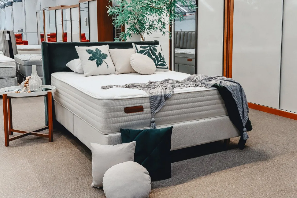 novo colchão premium lançamento ciello moveis cremona conjunto box tecido linho ambientado aproximado
